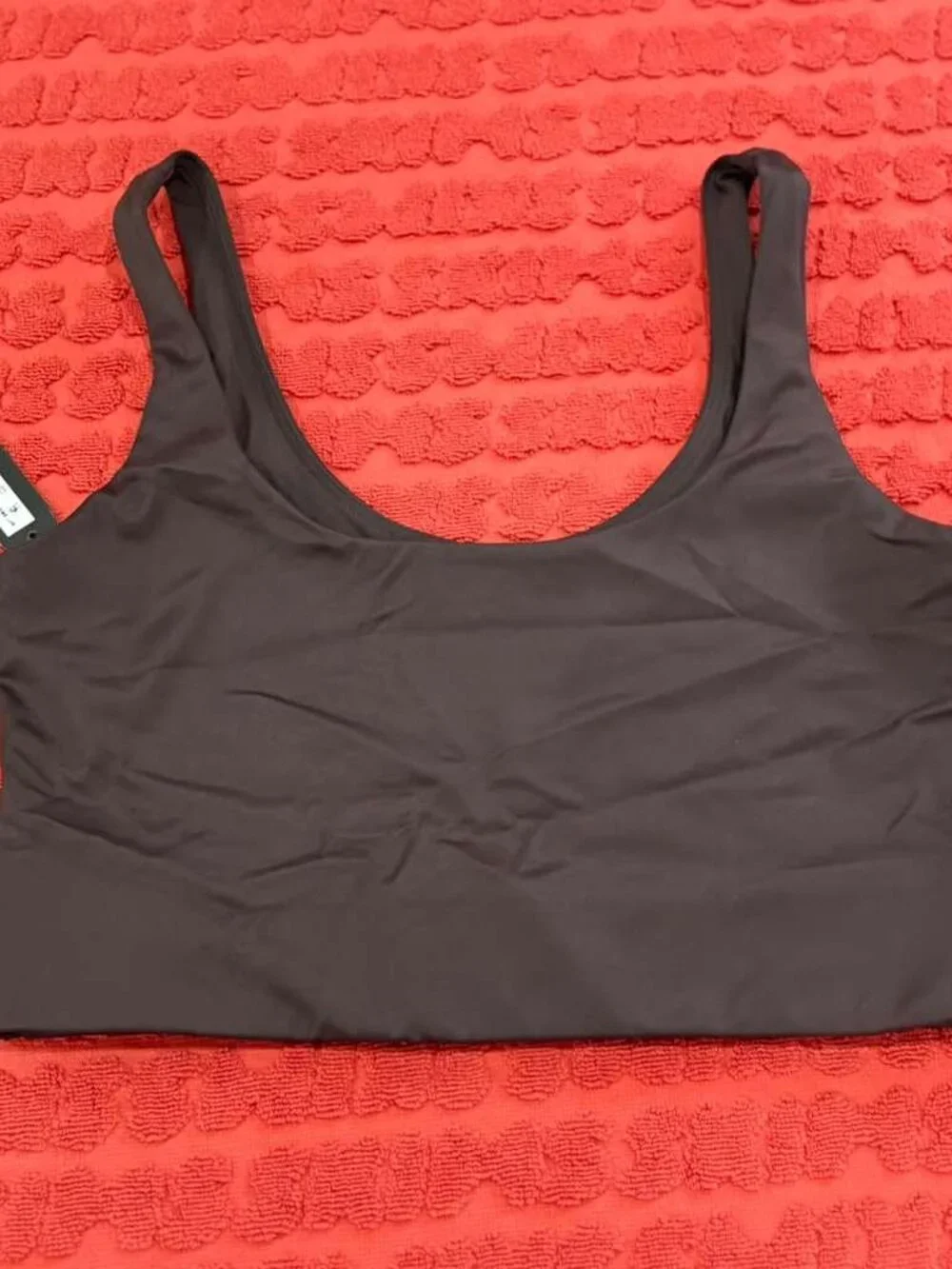 ✨ NWT ✨ SKIMS Swim Scoop Neck Longline Bra | Hickory| L